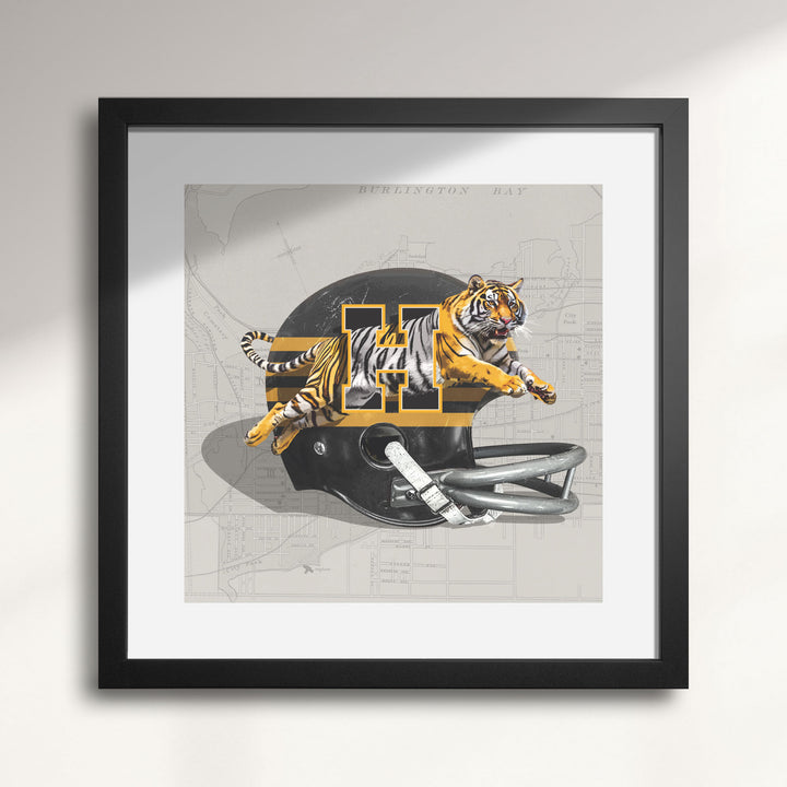 Hamilton Tiger-Cats Inspired Vintage CFL Football wall art print