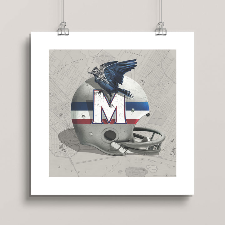 Montréal Alouettes-Inspired Vintage CFL Football wall art print