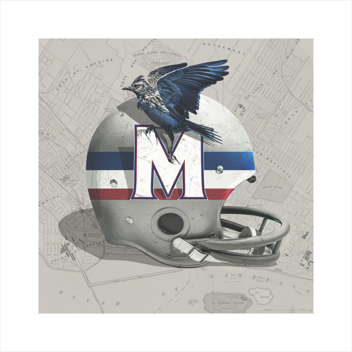 Montréal Alouettes-Inspired Vintage CFL Football wall art print
