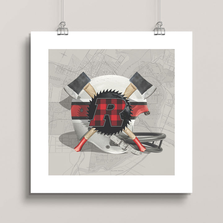 Ottawa RedBlacks-Inspired Vintage CFL Football wall art print
