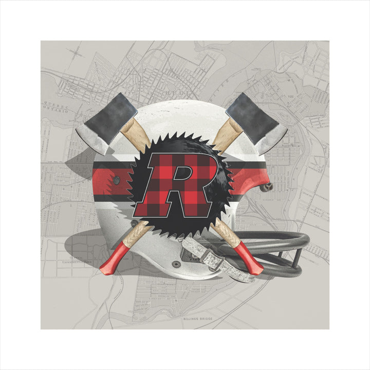Ottawa RedBlacks-Inspired Vintage CFL Football wall art print