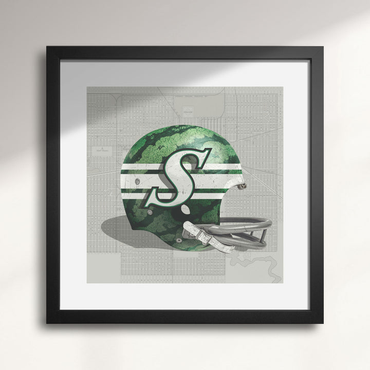 Saskatchewan Roughriders-Inspired Vintage CFL Football wall art print