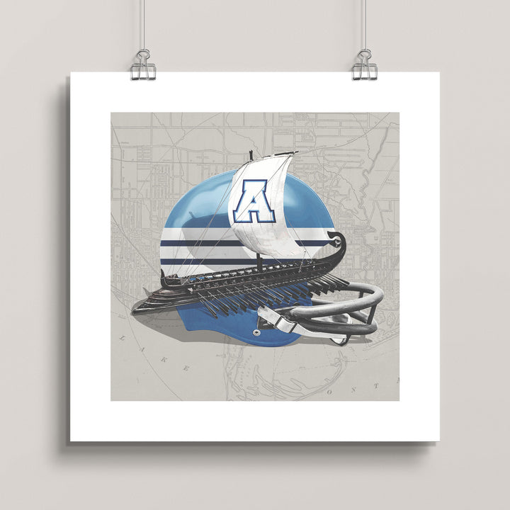 Toronto Argonauts-Inspired Vintage CFL Football wall art print