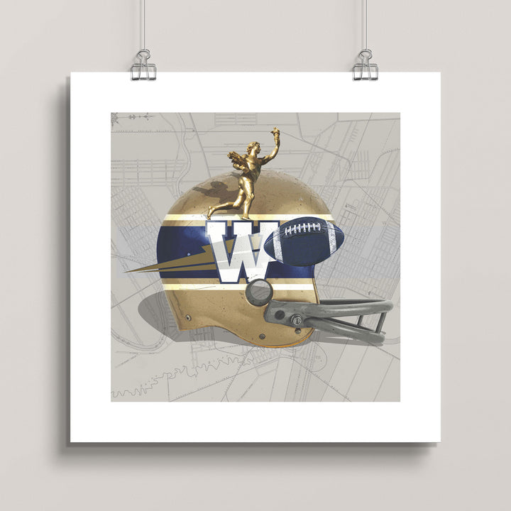Winnipeg Blue Bombers-Inspired Vintage CFLFootball wall art print