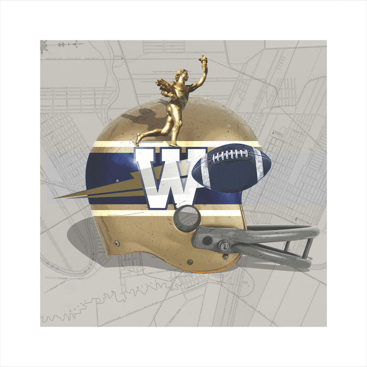 Winnipeg Blue Bombers-Inspired Vintage CFLFootball wall art print
