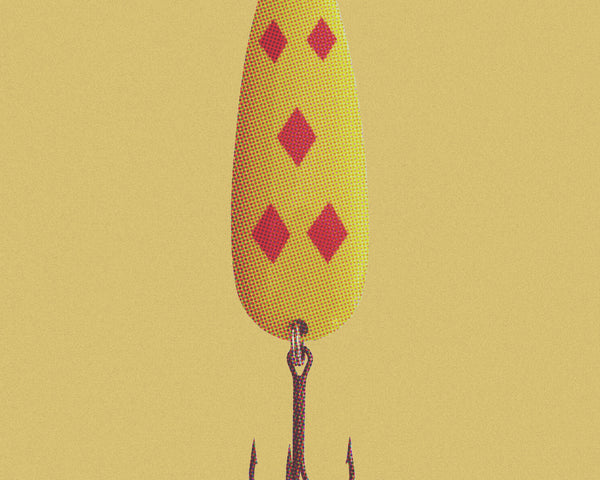 'Five of Diamonds' Fishing Lure wall art