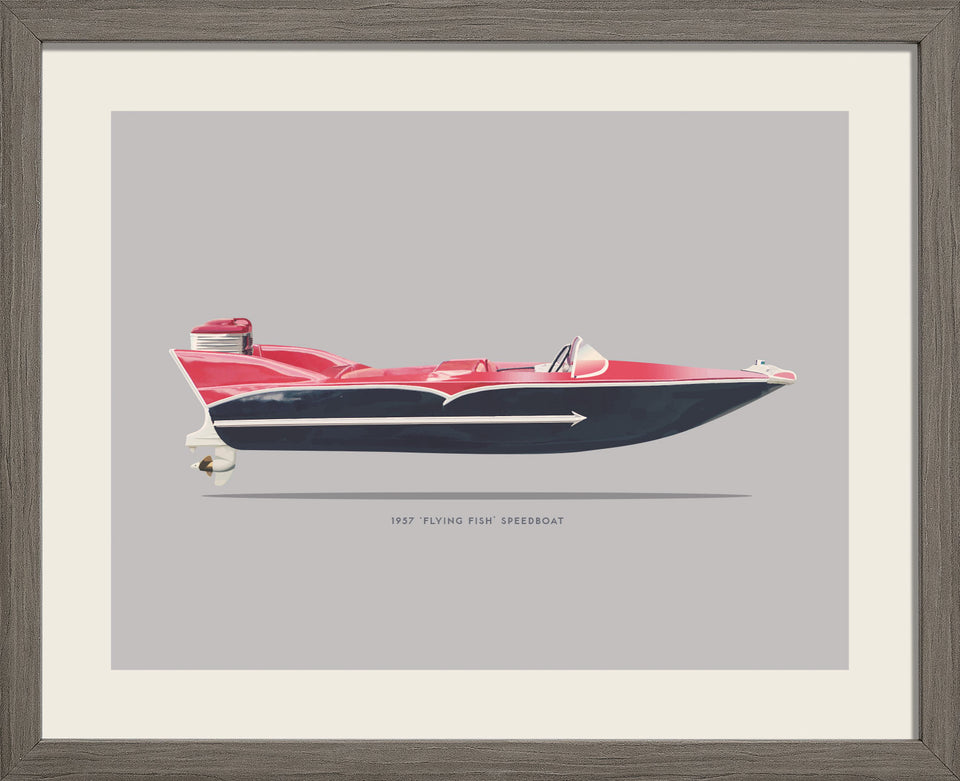 1950s Retro 'Flying Fish' Speedboat