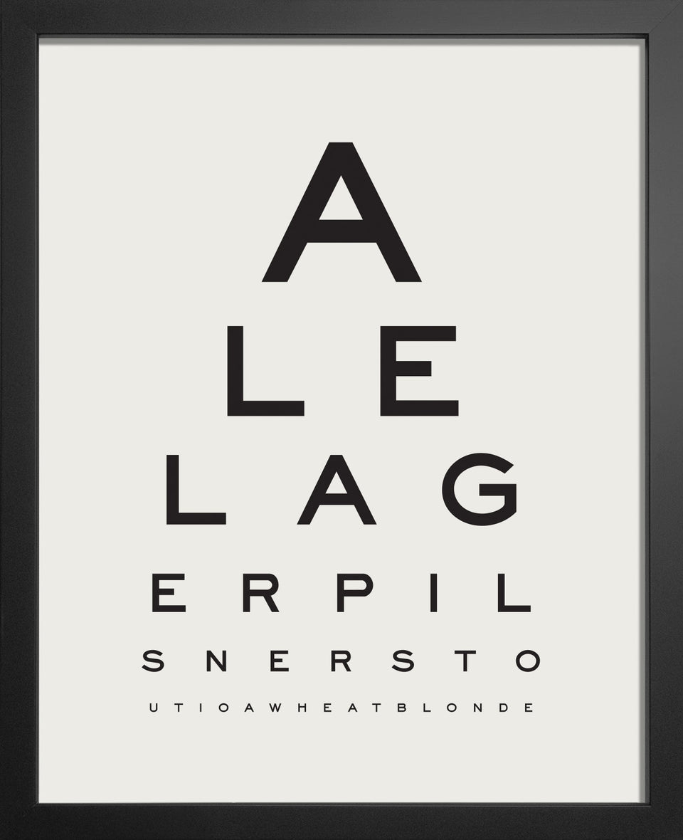 'Beer Goggles Eye Chart'