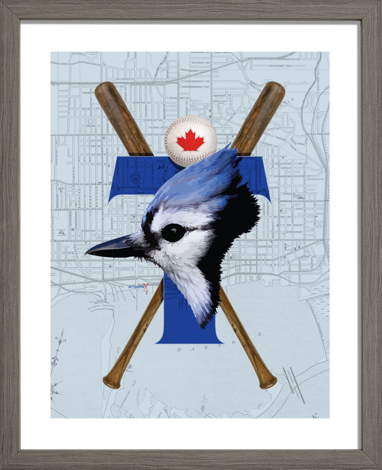 The Greatest-Scapes Framed Evolution History Toronto Blue Jays Uniforms  Print