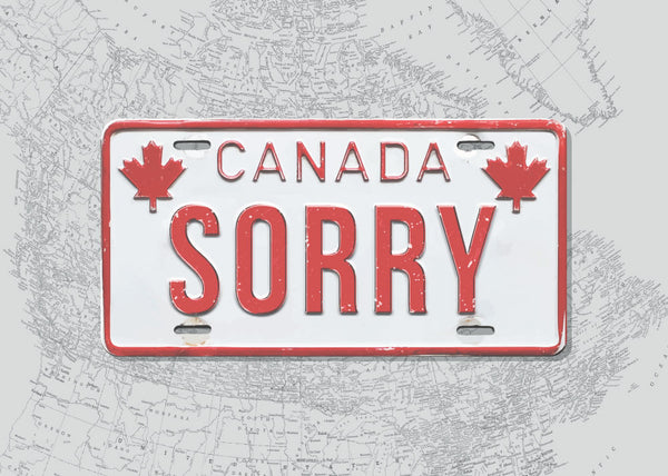 Greeting Card: Sorry Vintage License Plate