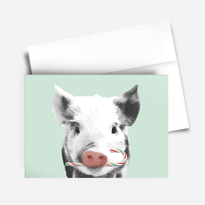 Greeting Card: Peppermint Piglet