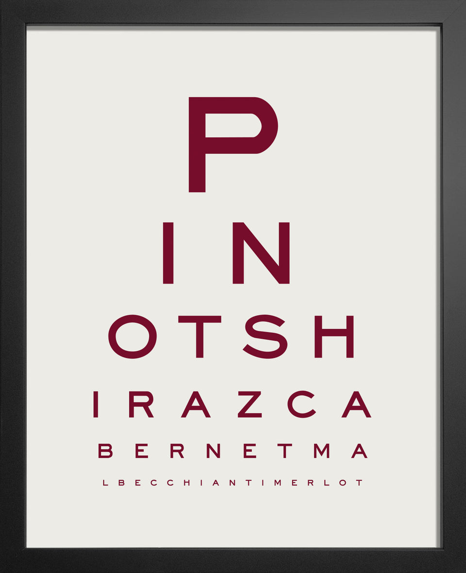 'Red Wine Goggles' Eye Chart
