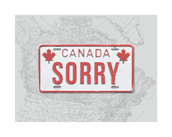 'Sorry' Vintage License Plate