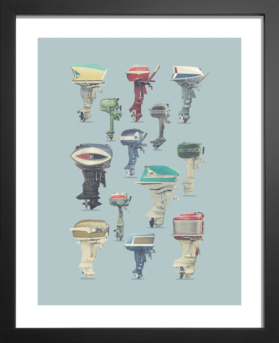 Assorted Vintage Outboard Motors (Version 1)